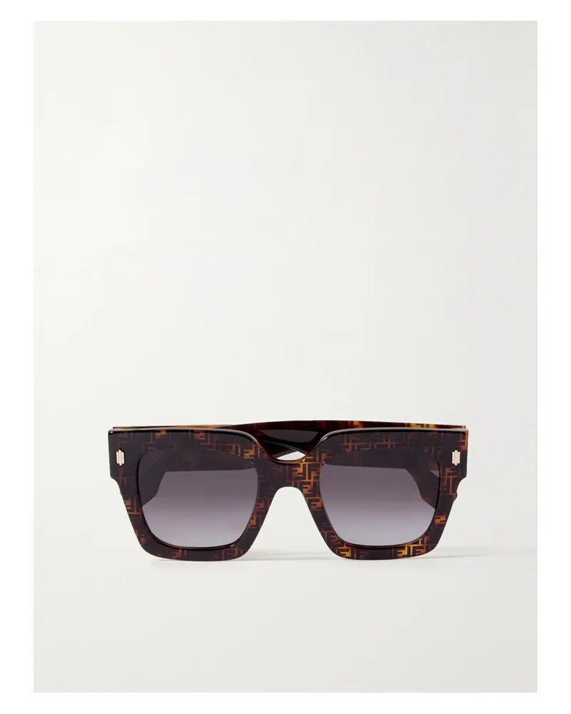 Fendi Roma Oversized-sonnenbrille Mit Eckigem Rahmen Aus Azetat In Hornoptik - Braun Braun