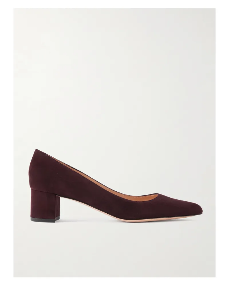 Gianvito Rossi Piper 45 Suede Pumps - Burgundy Burgundy