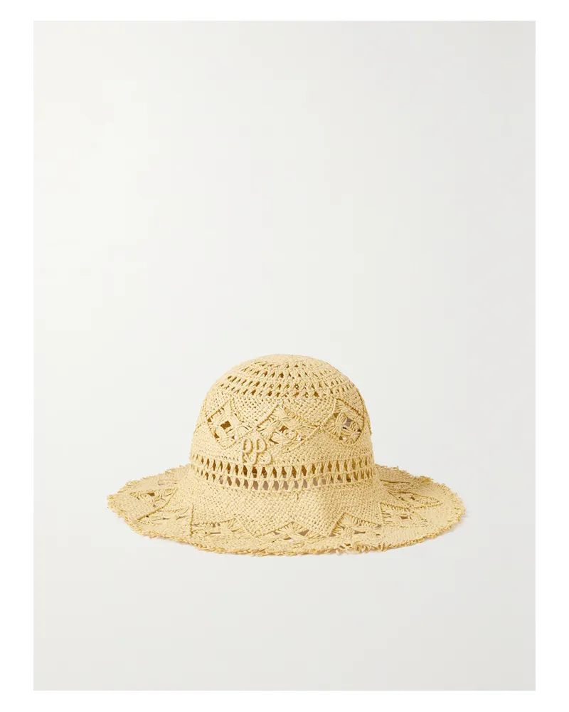 RUSLAN BAGINSKIY Sonnenhut Aus Stroh Mit Fransen Und Verzierung - Grün Grün