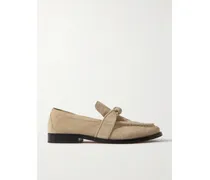 Astaire Loafers Aus Veloursleder Mit Verzierung - Ecru