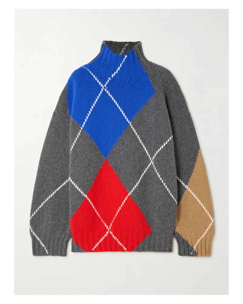 J.W.Anderson Pringle Stehkragenpullover Aus Wolle Mit Argyle-muster - Mehrfarbig Mehrfarbig