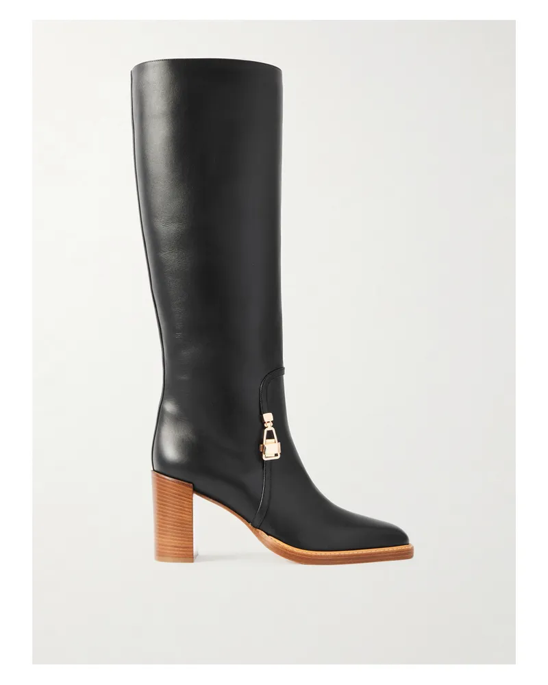 Gabriela Hearst Nina Kniehohe Stiefel Aus Leder Mit Verzierung - Schwarz Schwarz