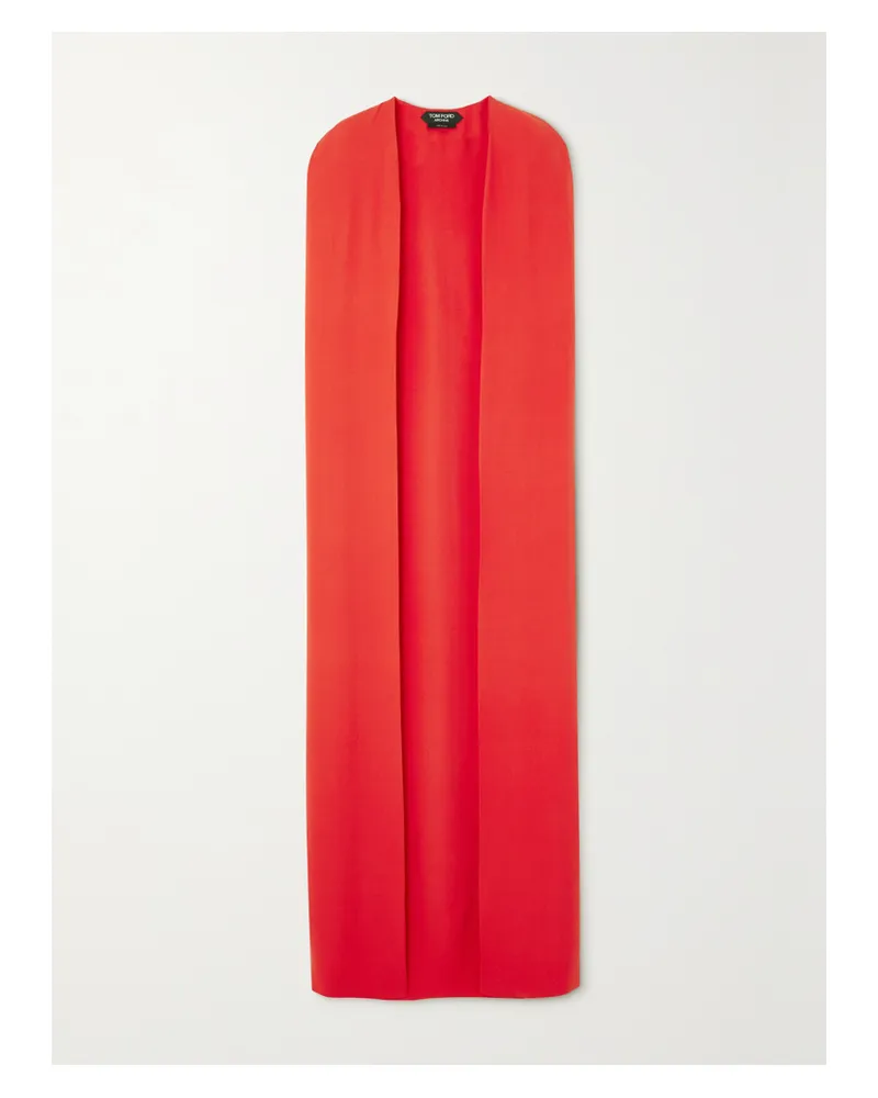 Tom Ford Oversized-cape Aus Seiden-georgette - Rot Rot