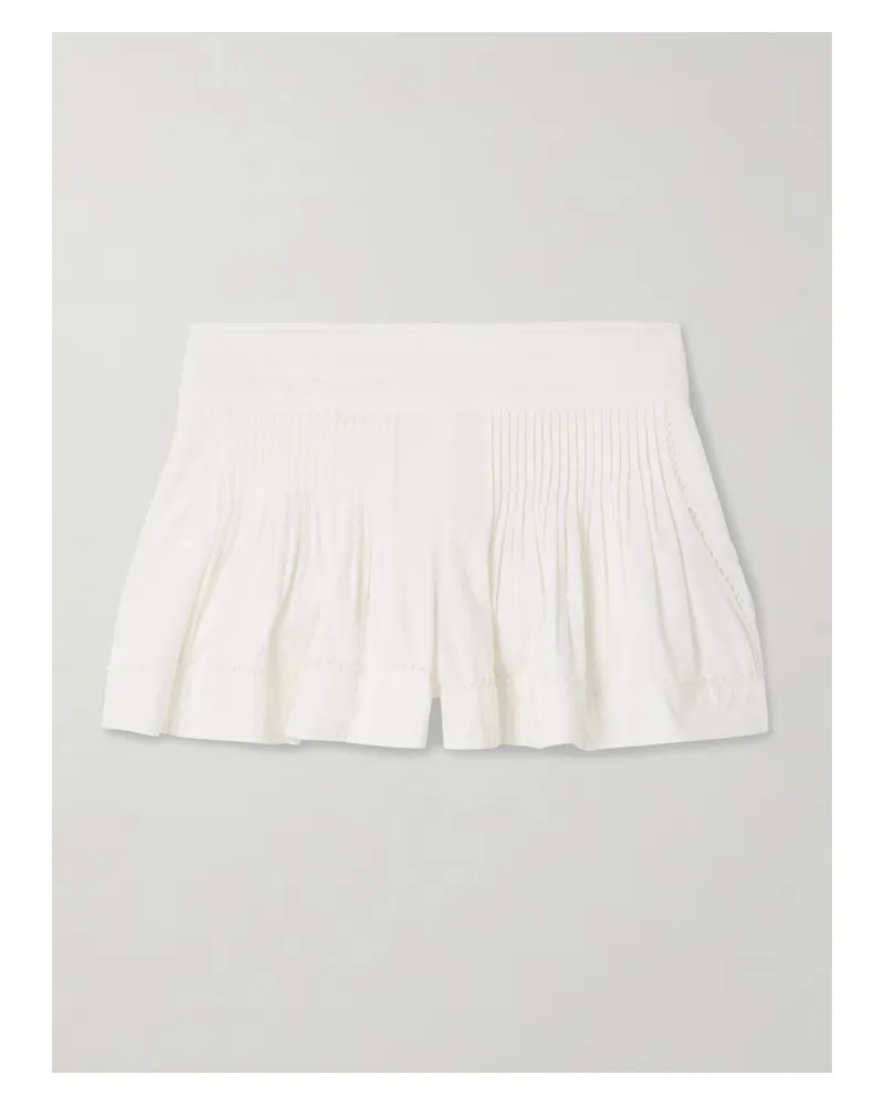 Isabel Marant Cybila Pintucked Cotton Shorts - White White