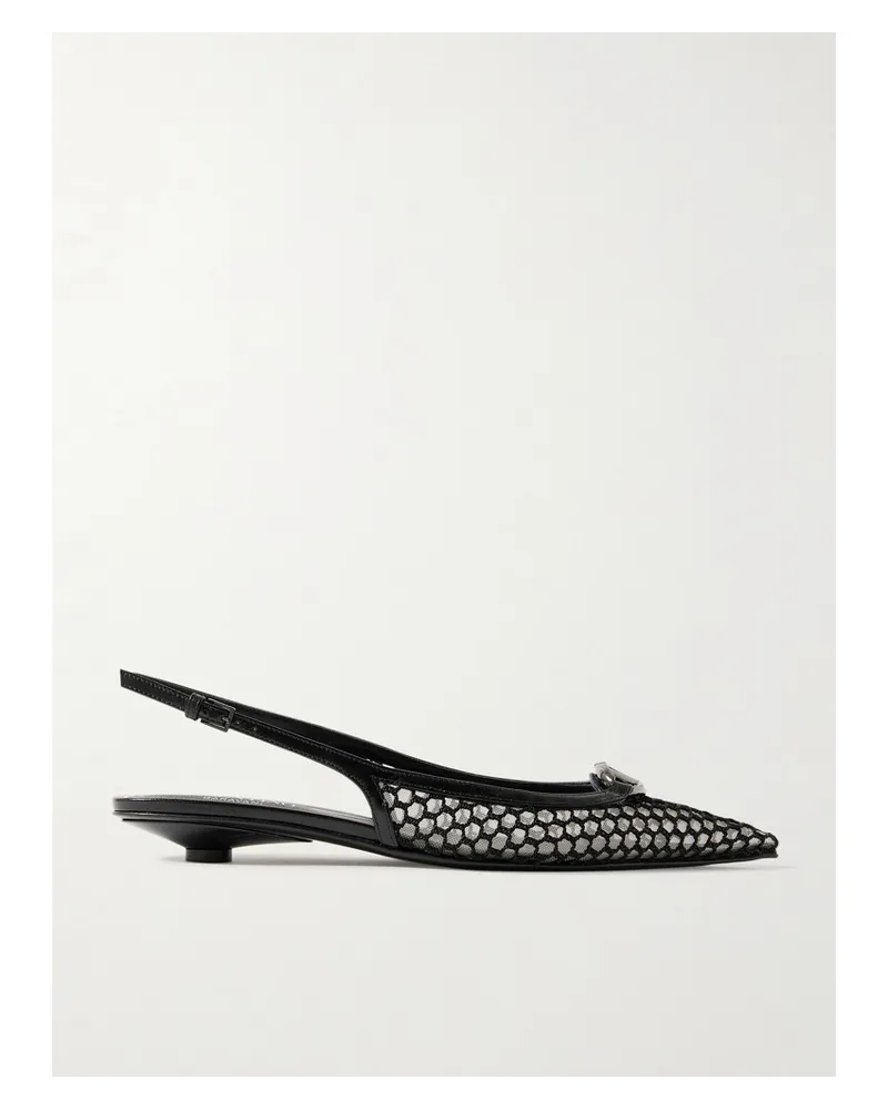 Valentino Garavani Vlogo Moon 20 Slingback-pumps aus Netzmaterial und Mesh Schwarz