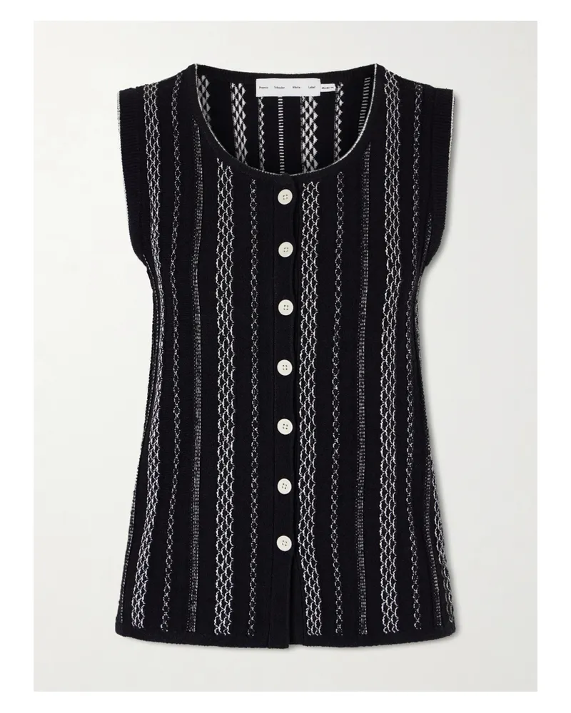 Proenza Schouler Alyna Striped Jacquard-knit Vest - Black Black