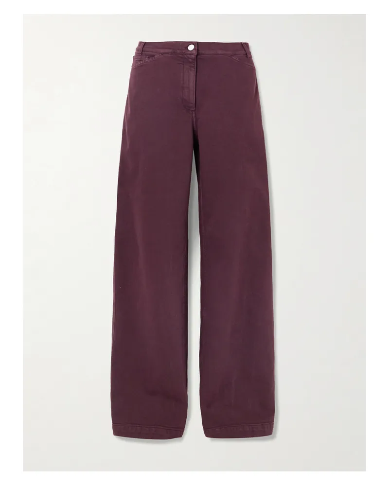 Another Tomorrow Jeans Mit Weitem Bein Aus Bio-denim - Burgunder Burgunder