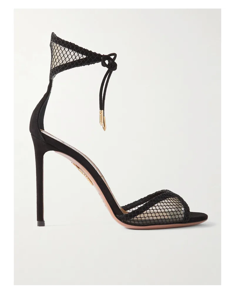 Aquazzura Wicked 105 Sandalen aus Mesh Schwarz