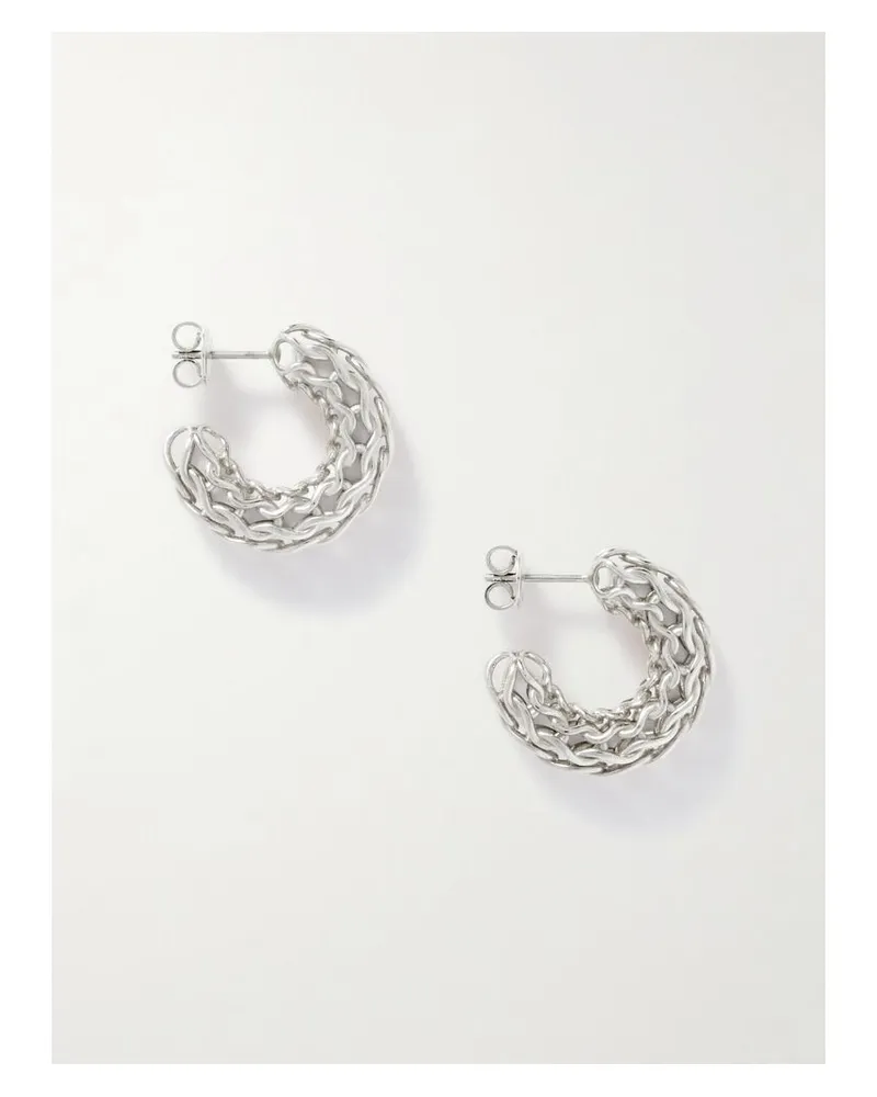 Bottega Veneta Crochet Creolen Aus Silber Silber