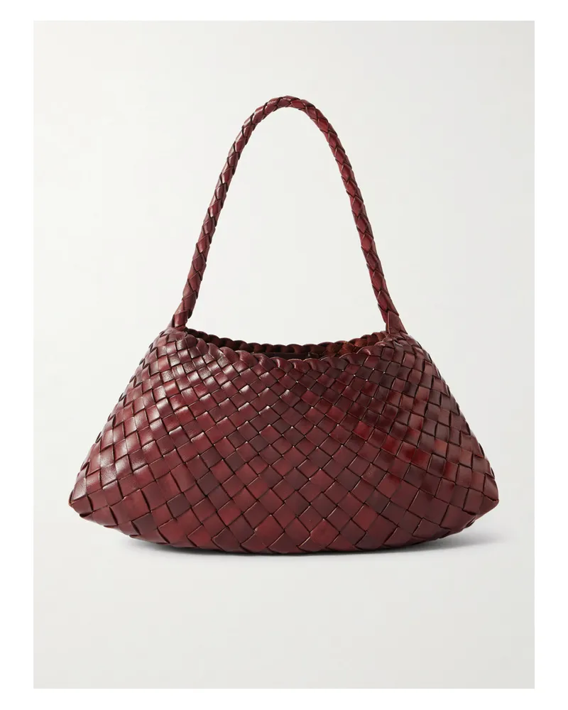 Dragon Diffusion Rosanna Mini Woven Leather Tote - Red Red