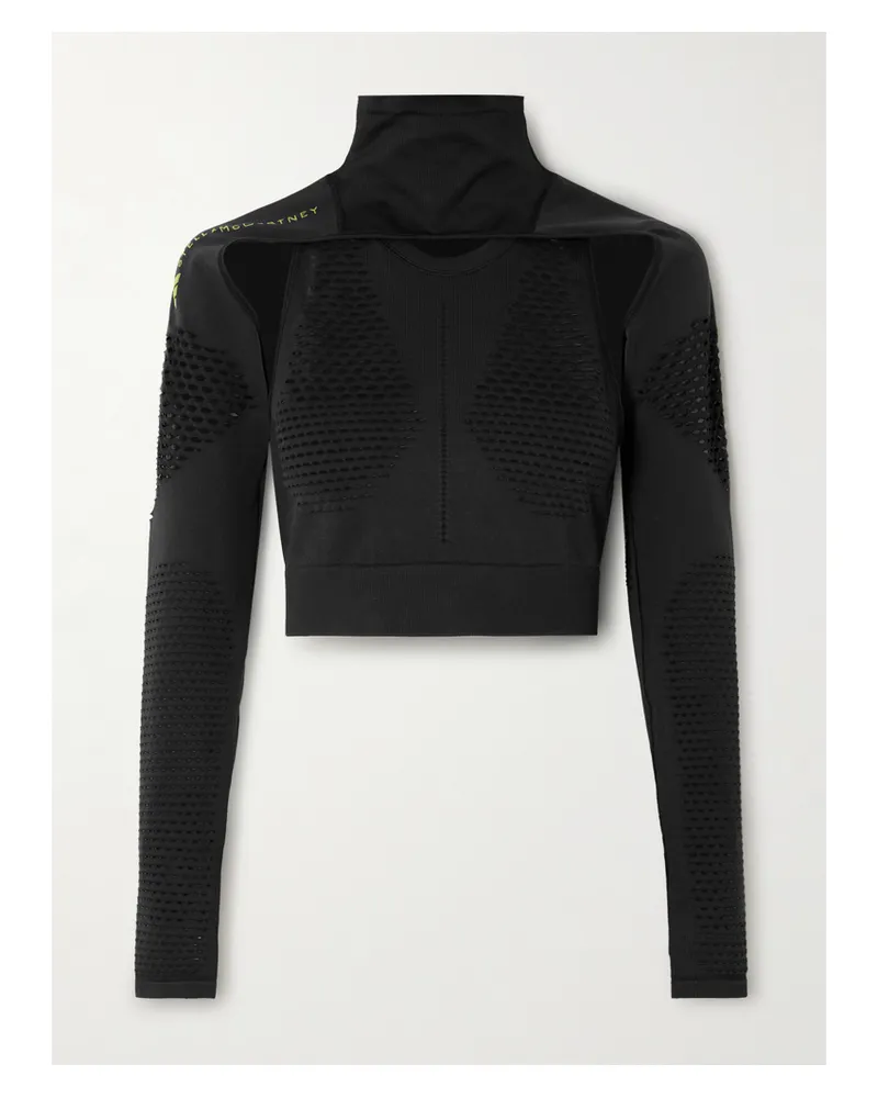 adidas Truestrength Oberteil Aus Recyceltem Stretch-jersey Mit Cut-outs - Schwarz Schwarz