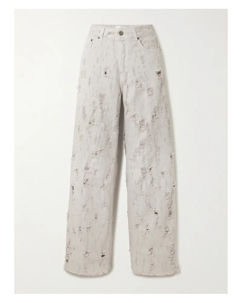 Haikure Bethany Destroy Jeans Mit Weitem Bein In Distressed-optik - Grau Grau