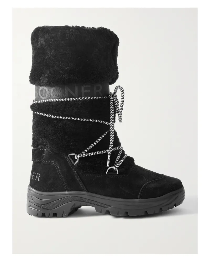 Bogner Alta Badia 2 B Schneestiefel Aus Veloursleder Und Shearling - Schwarz Schwarz