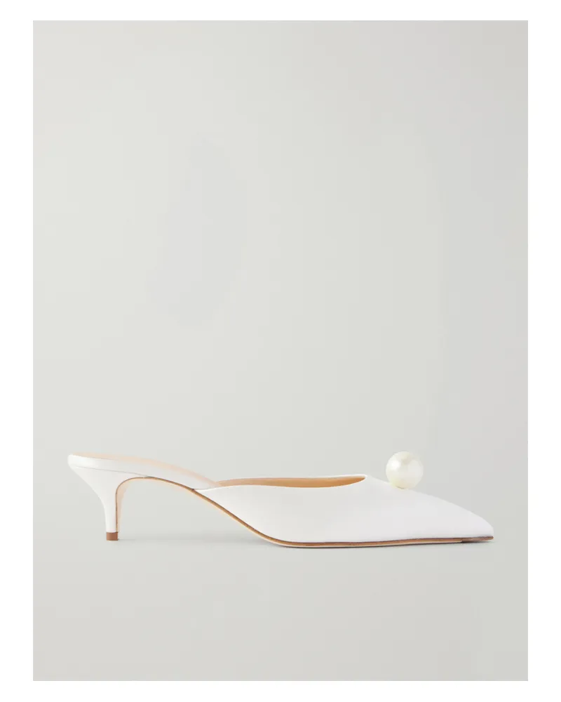 Magda Butrym Embellished Satin Pumps - Neutrals Neutrals