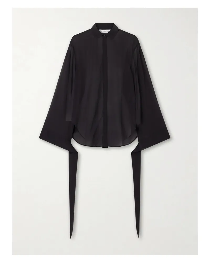 FRANKIE Shop Verlin Hemd Aus Chiffon Zum Binden - Schwarz Schwarz