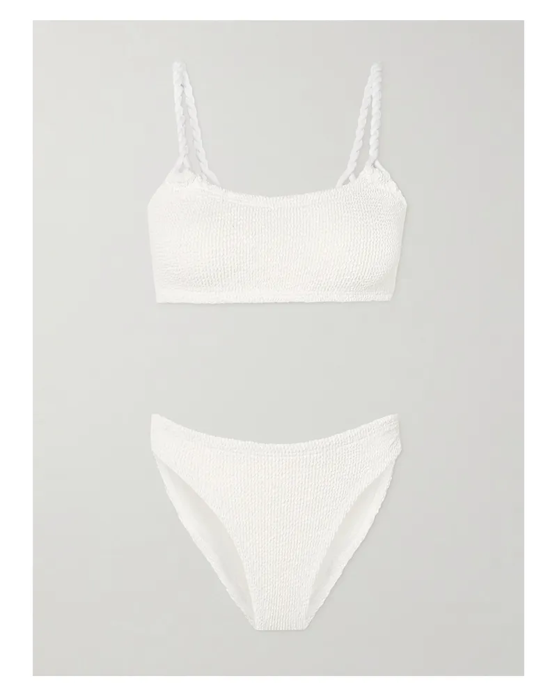Hunza G Phoebe Bikini Aus Seersucker Mit Twist-details - Weiß Weiß