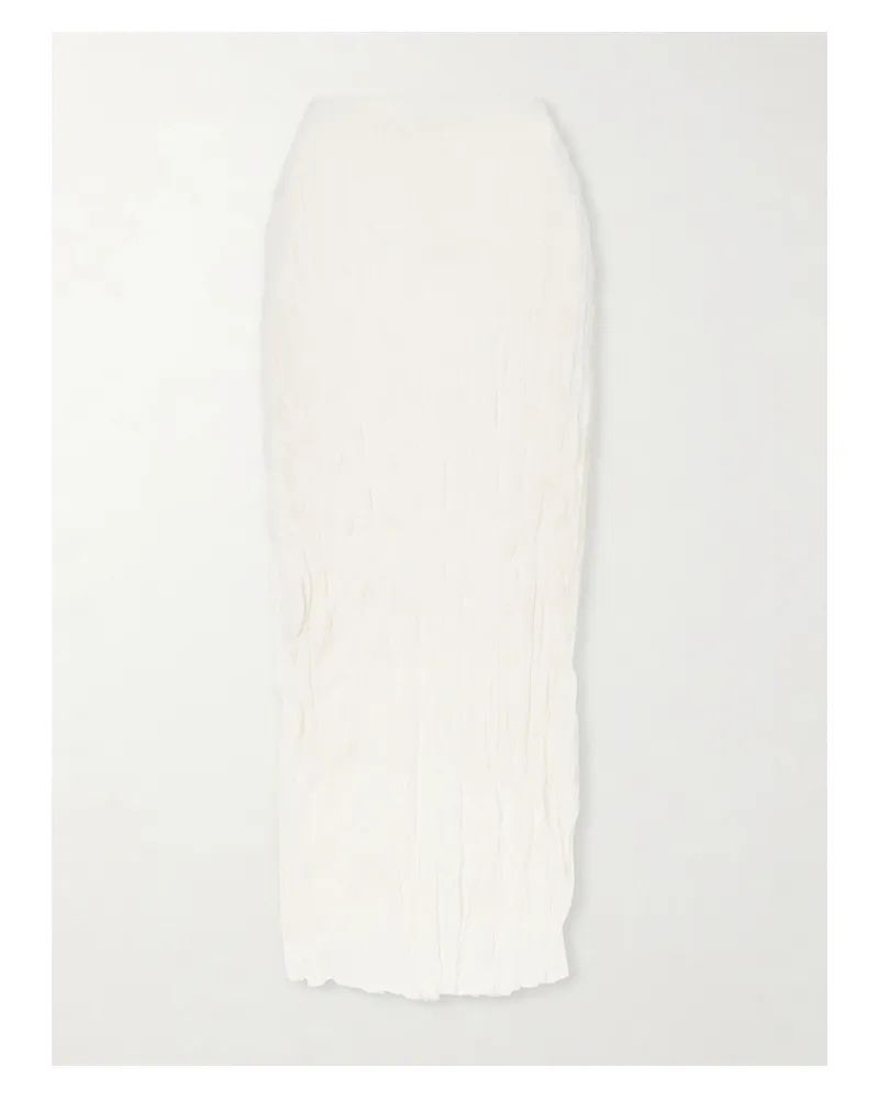 Totême Crinkled Knit Viscose Maxi Skirt - Orange Orange