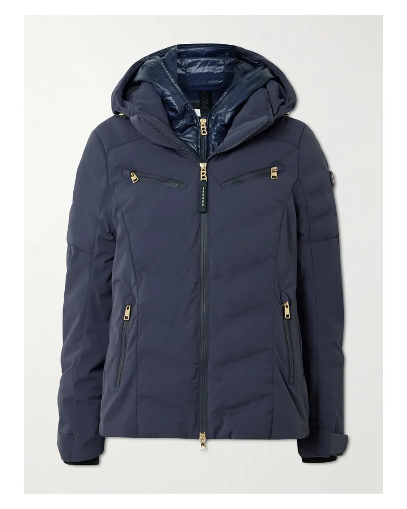 Bogner Kea Mehrlagige Skijacke Aus Gestepptem Shell Mit Wattierung Und Kapuze - Blau Blau