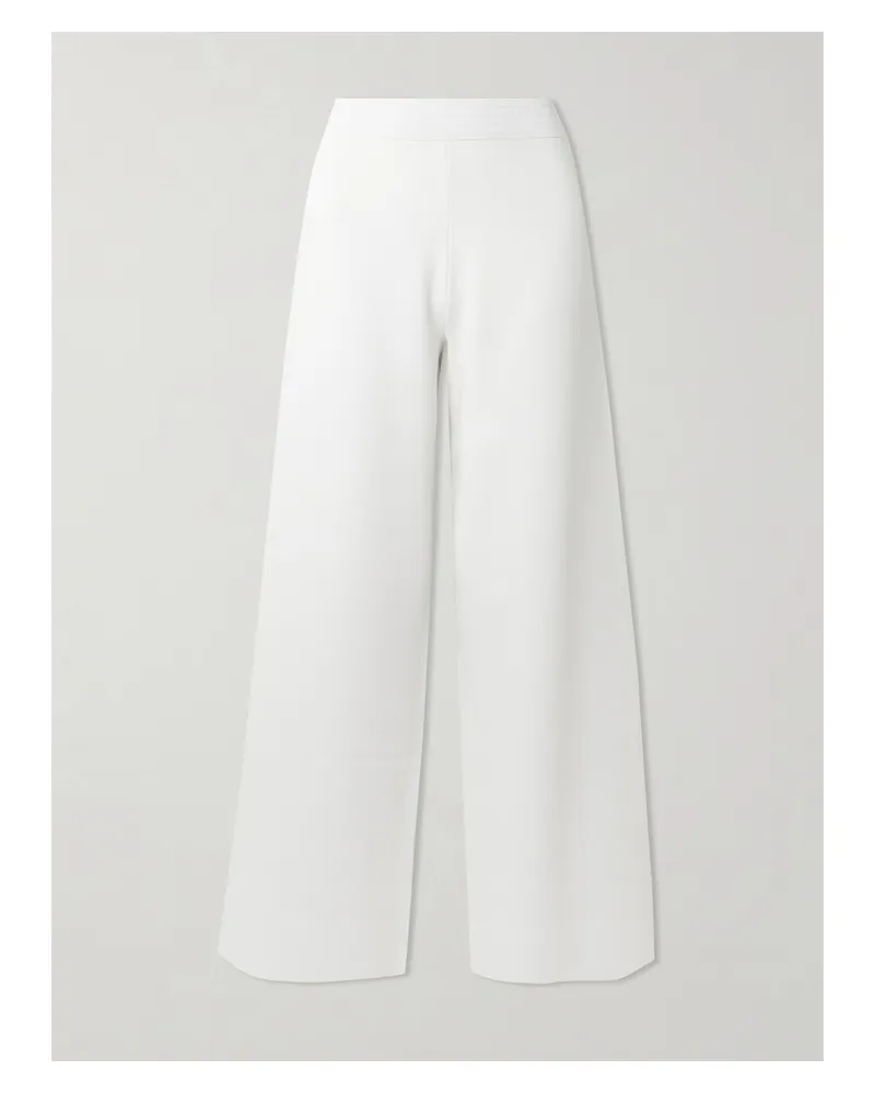 Max Mara Fingere Knitted Wide-leg Pants - White White