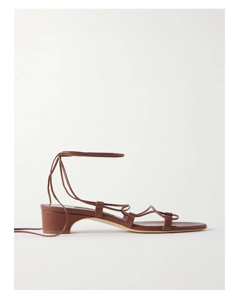 Manolo Blahnik Dellasan 30 Sandalen Aus Leder - Braun Braun