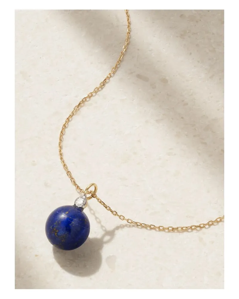 MATEO Kette Aus 14 Karat Gold Mit Lapislazuli Und Diamant - Blau Blau