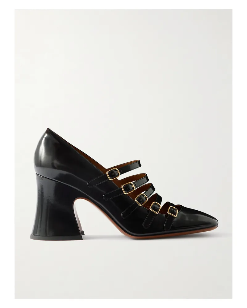 Chloé Janis Mary-jane-pumps Aus Glanzleder Mit Schnallen - Schwarz Schwarz