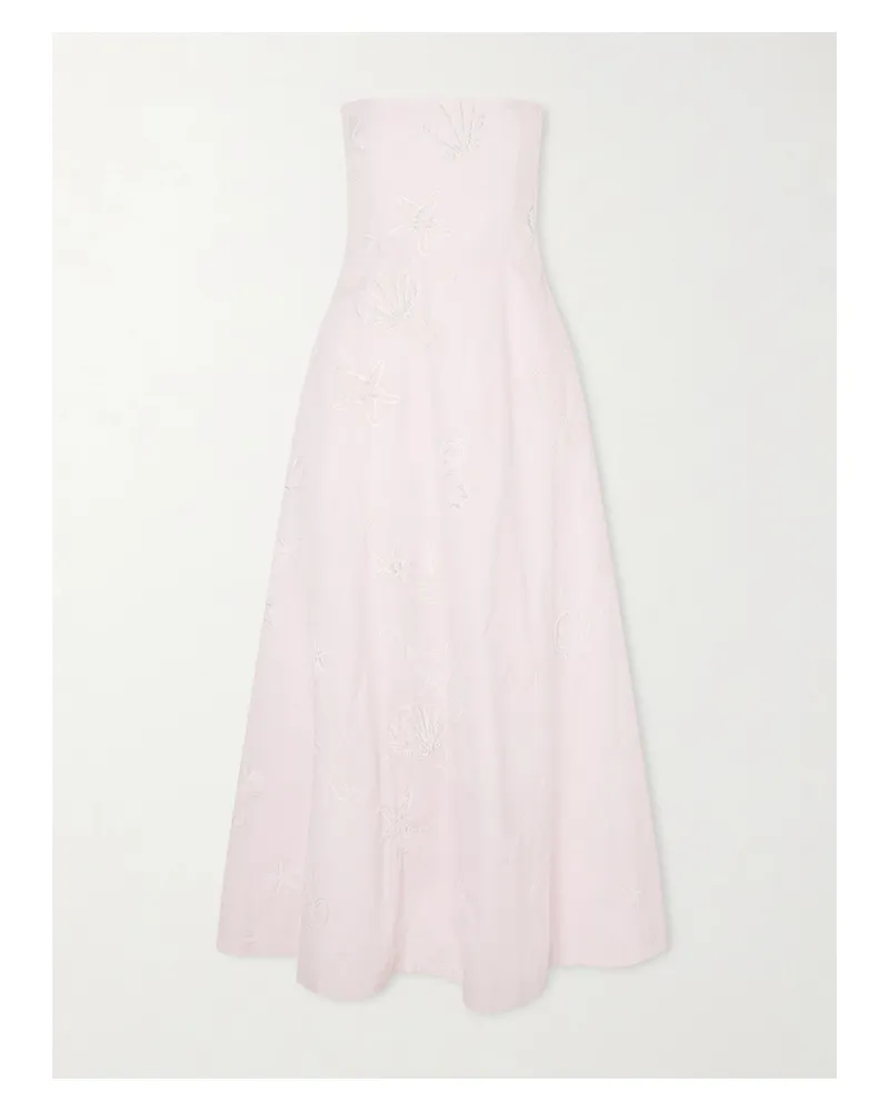 BERNADETTE Odette Cotton Embroidered Dress - Pink Pink