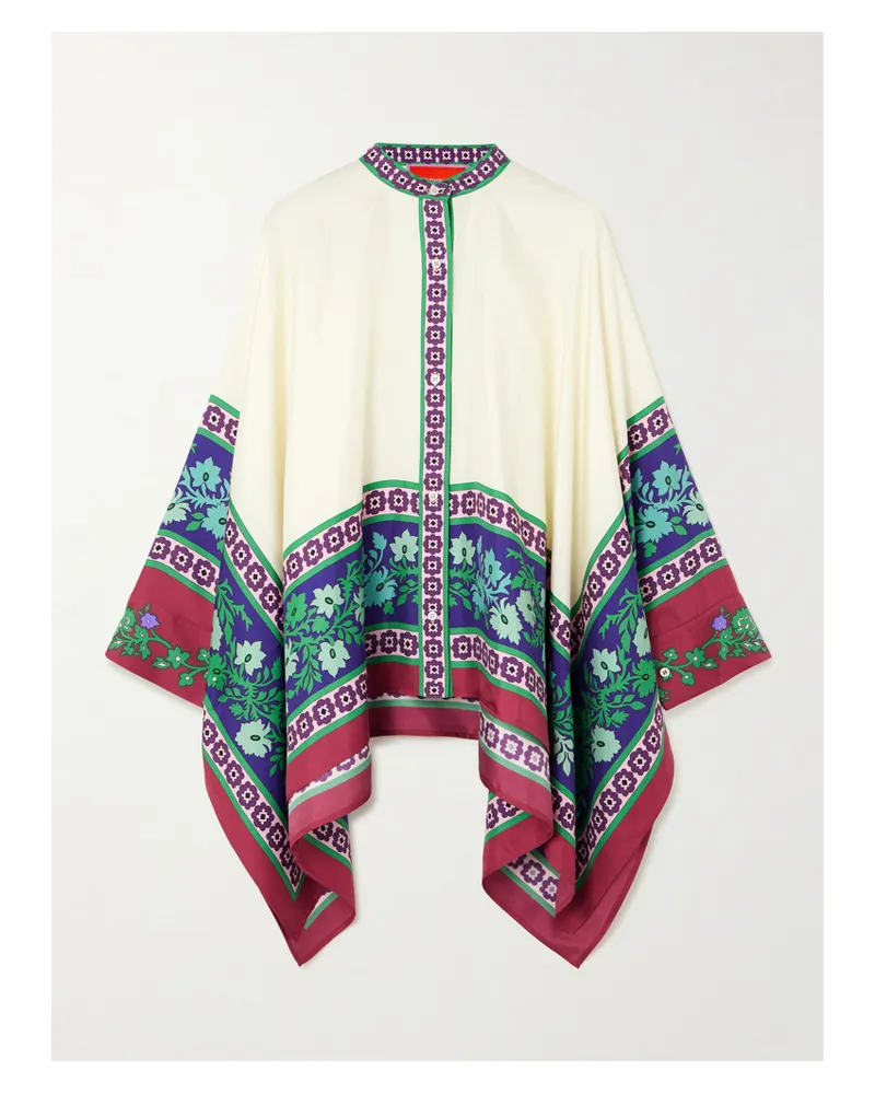 La DoubleJ Foulard Printed Silk Blouse - Red Red