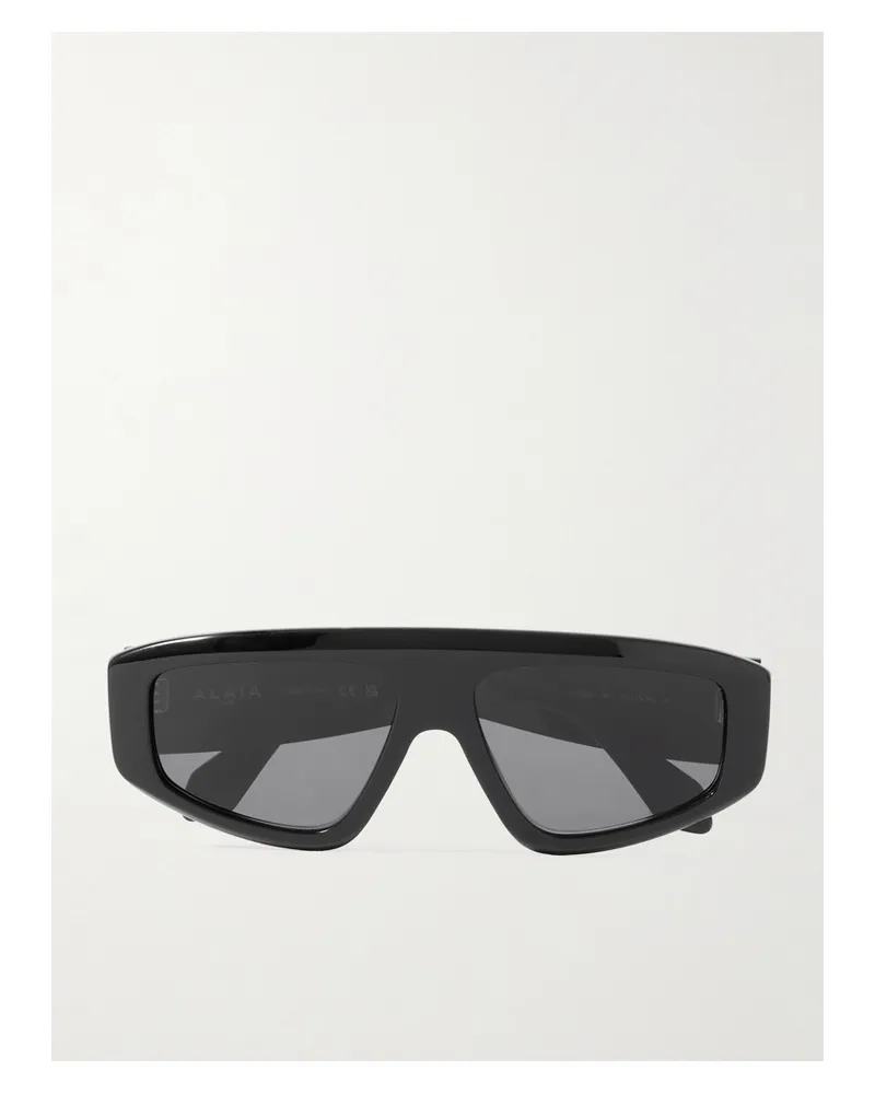 Alaïa Mask Sonnenbrille Mit D-rahmen Aus Azetat - Schwarz Schwarz
