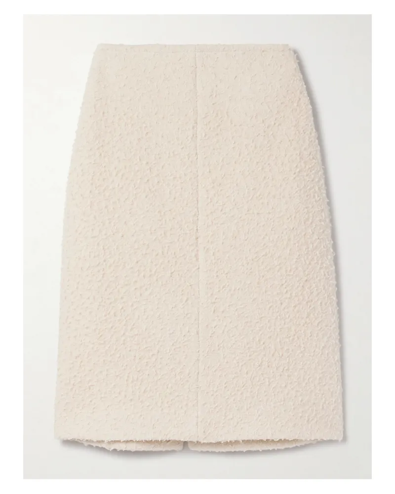 The Row Malva Brushed Wool And Llama Hair-blend Skirt - Cream Cream