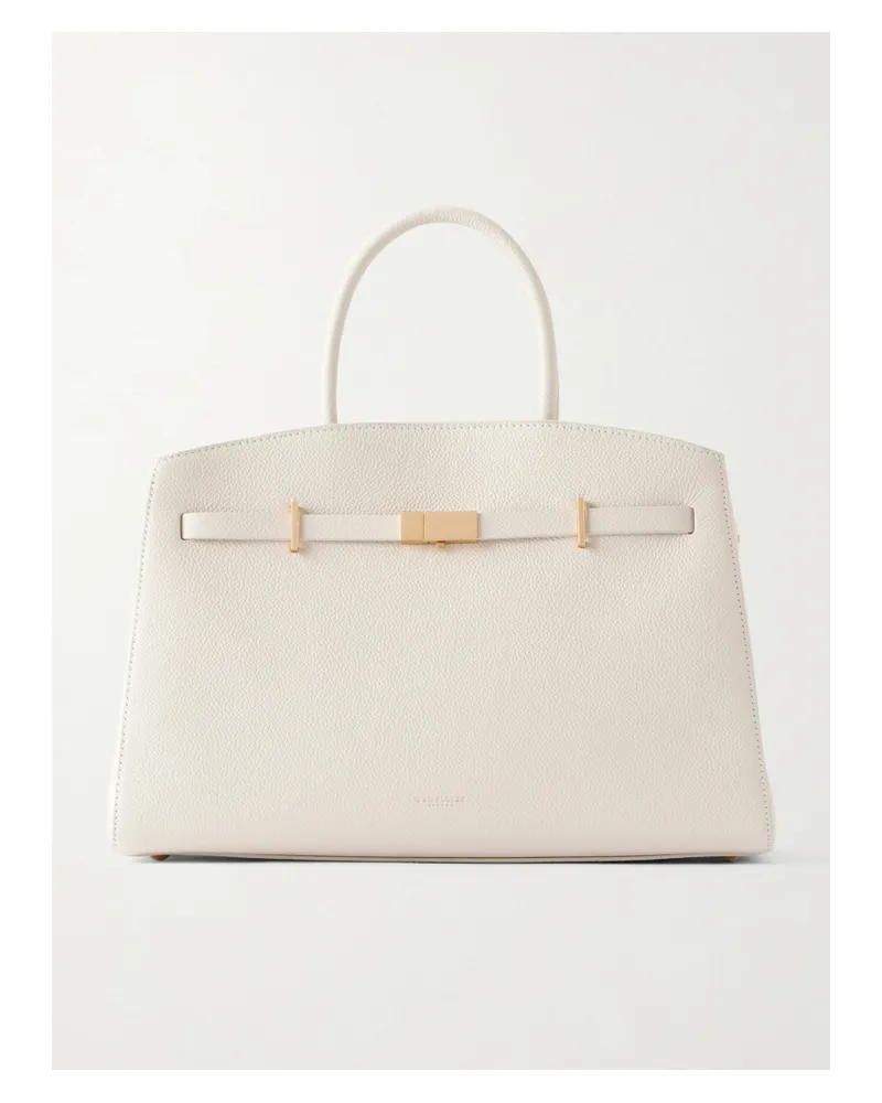 DeMELLIER The Midi Hudson Textured-leather Tote - White White