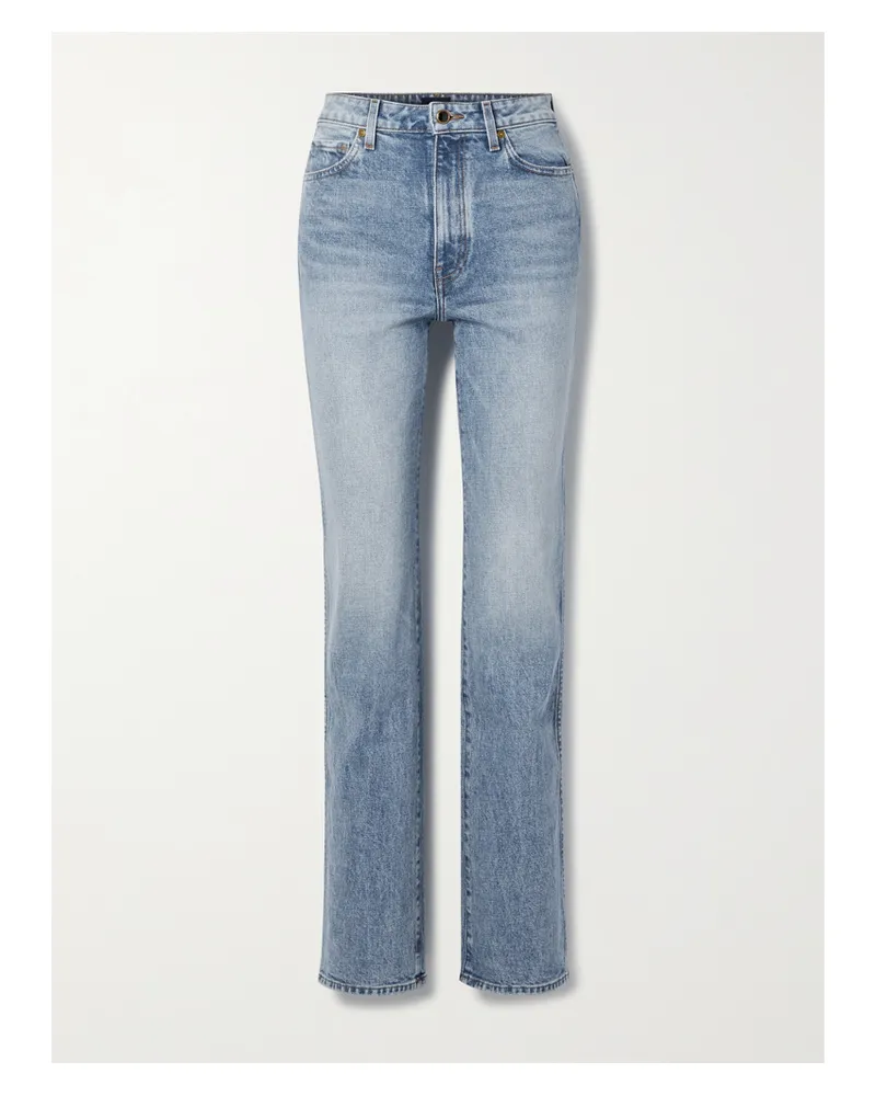 KHAITE Danielle Stretch High-rise Straight-leg Jeans - Blue Blue