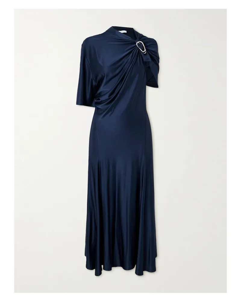 Paco Rabanne Midikleid Aus Satin Mit Verzierung - Blau Blau
