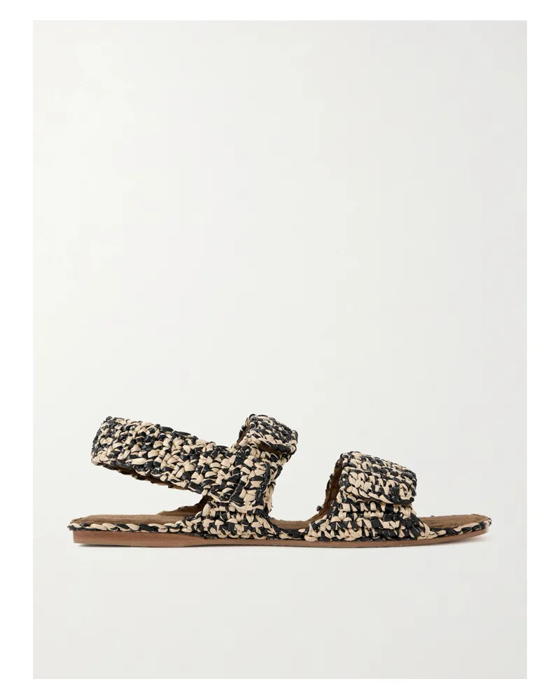 KHAITE Boden Two-tone Raffia Sandals - Multi Multi