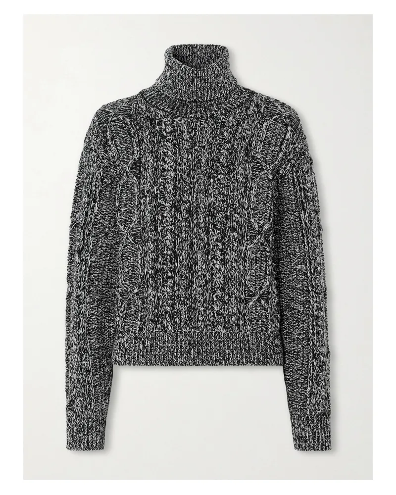 Moncler Rollkragenpullover Aus Einer Wollmischung In Zopfstrick - Grau Grau