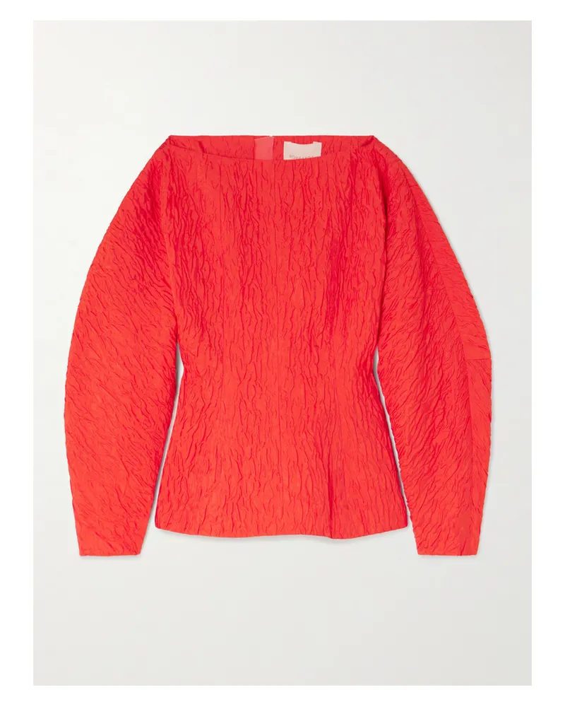 Roksanda Ilincic Eni Cropped Satin-cloqué Top - Red Red