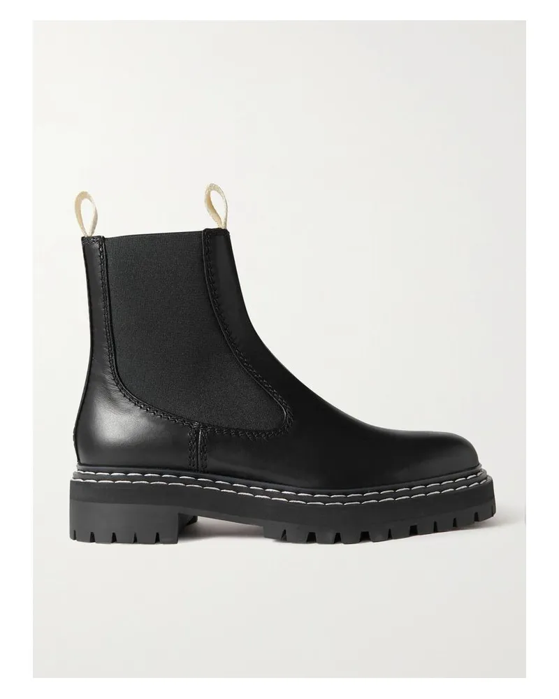Proenza Schouler Chelsea Boots Aus Leder Mit Kontrastnähten - Schwarz Schwarz