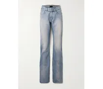 Tief Sitzende Jeans Mit Geradem Bein Und Distressed-details - Blau