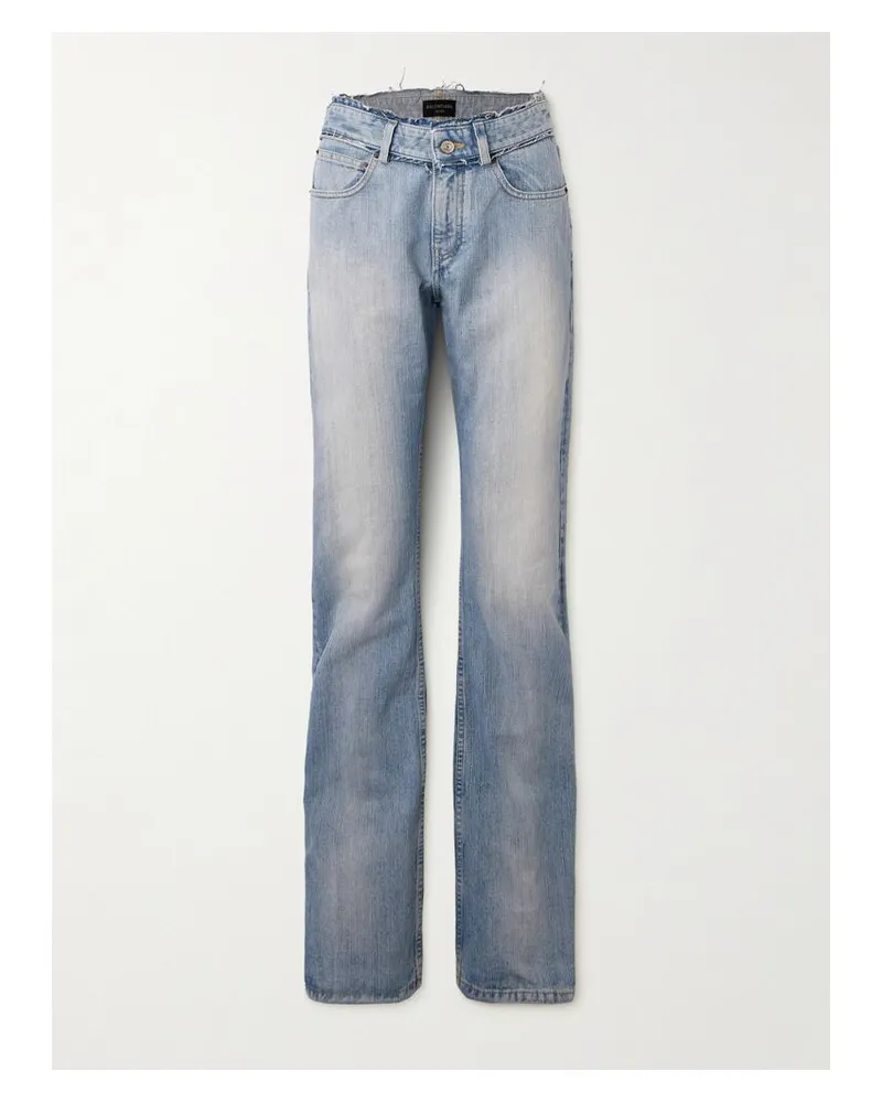 Balenciaga Tief Sitzende Jeans Mit Geradem Bein Und Distressed-details - Blau Blau