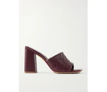 Parco Intrecciato Leather Mules - Burgundy