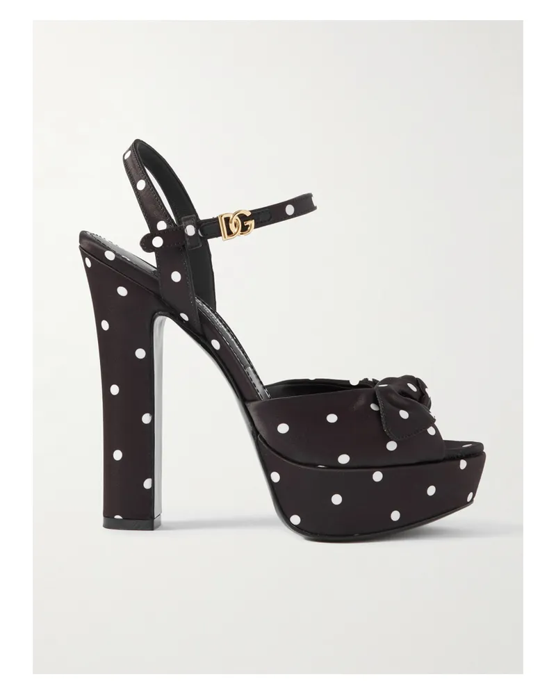 Dolce & Gabbana Keira Sandalen Aus Satin Mit Punkten Und Verzierung - Schwarz Schwarz
