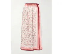 Floral-print Cotton-voile Cover-up - White