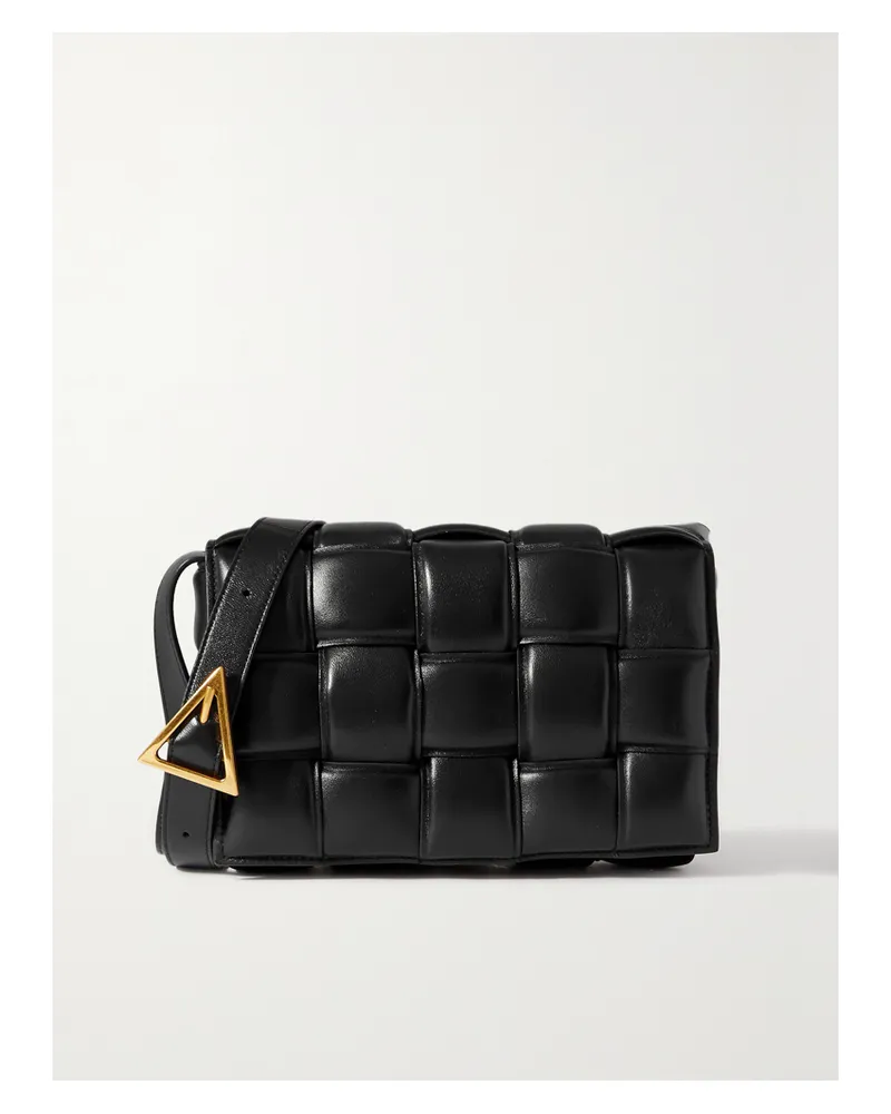 Bottega Veneta Cassette Medium Padded Intrecciato Leather Shoulder Bag - Black Black
