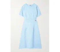 Kleid Aus Tweed Aus Einer Wollmischung Mit Verzierung Und Fransen - Blau