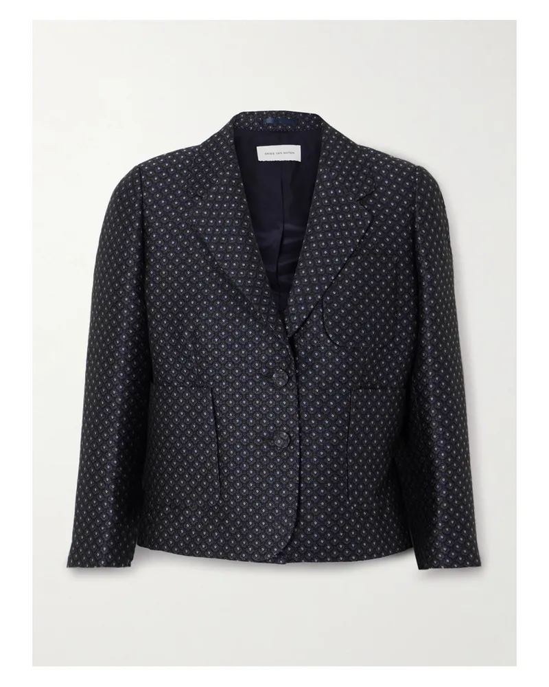Dries van Noten Bamie Verkürzter Blazer Aus Jacquard - Blau Blau