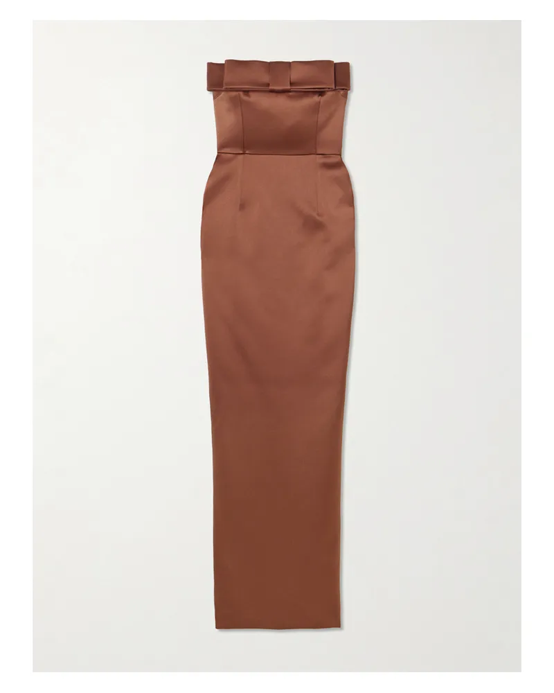 The New Arrivals Ilkyaz Ozel Midikleid Aus Crêpe Mit Schleife - Metallic Metallic