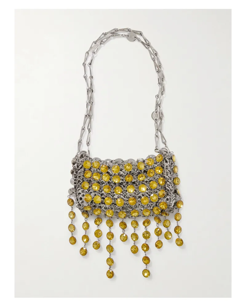 Paco Rabanne 1969 Nano Crystal-embellished Chainmail Shoulder Bag - Gold Gold