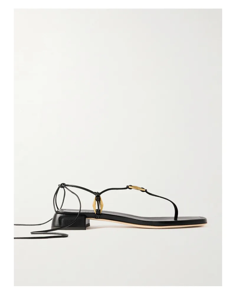 Jimmy Choo Onyxia Sandalen Aus Leder Mit Verzierungen - Schwarz Schwarz