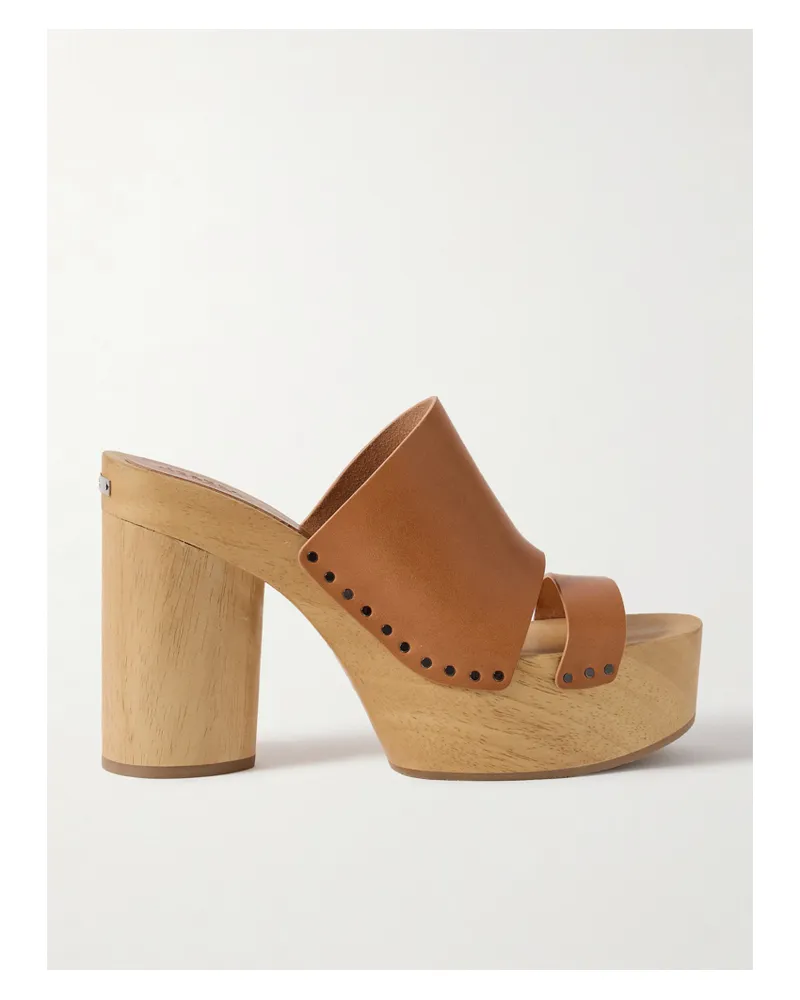 Isabel Marant Hyun Mules Aus Leder Mit Plateau - Braun Braun