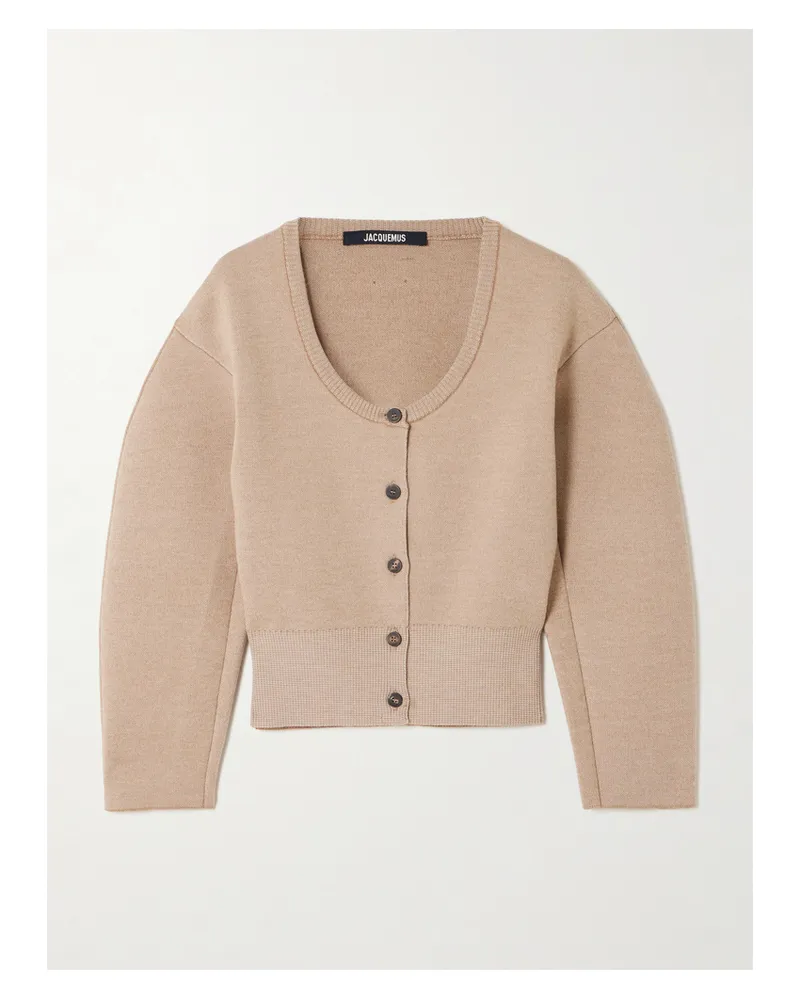 Jacquemus The Doppio Verkürzter Cardigan Aus Einer Merinowoll-wollmischung - Neutral Neutral